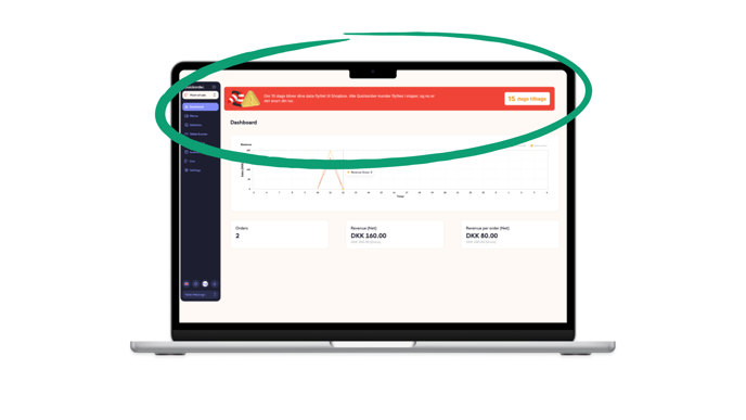 I din Quickorder Backoffice vil du se en nedtælling til, at dine data bliver overført til Shopbox. Du skal ikke foretage dig noget.